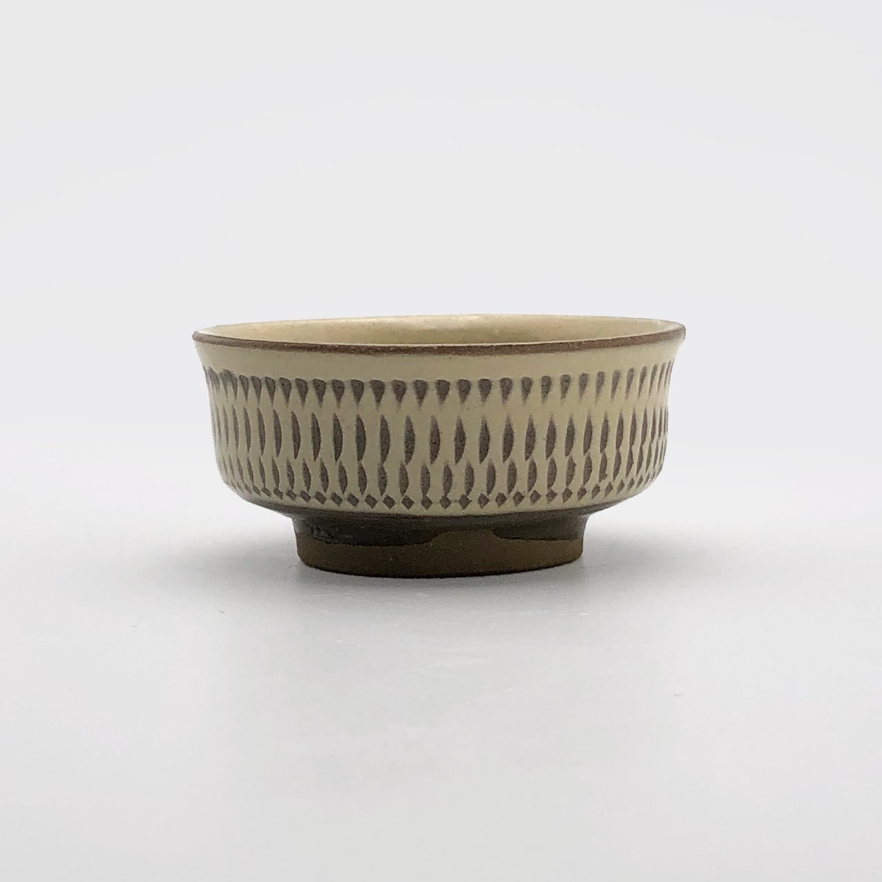 小鹿田焼 小袋窯 2.5寸切立皿 飛びかんな 白 直径約7.3cm 陶器 和食器
