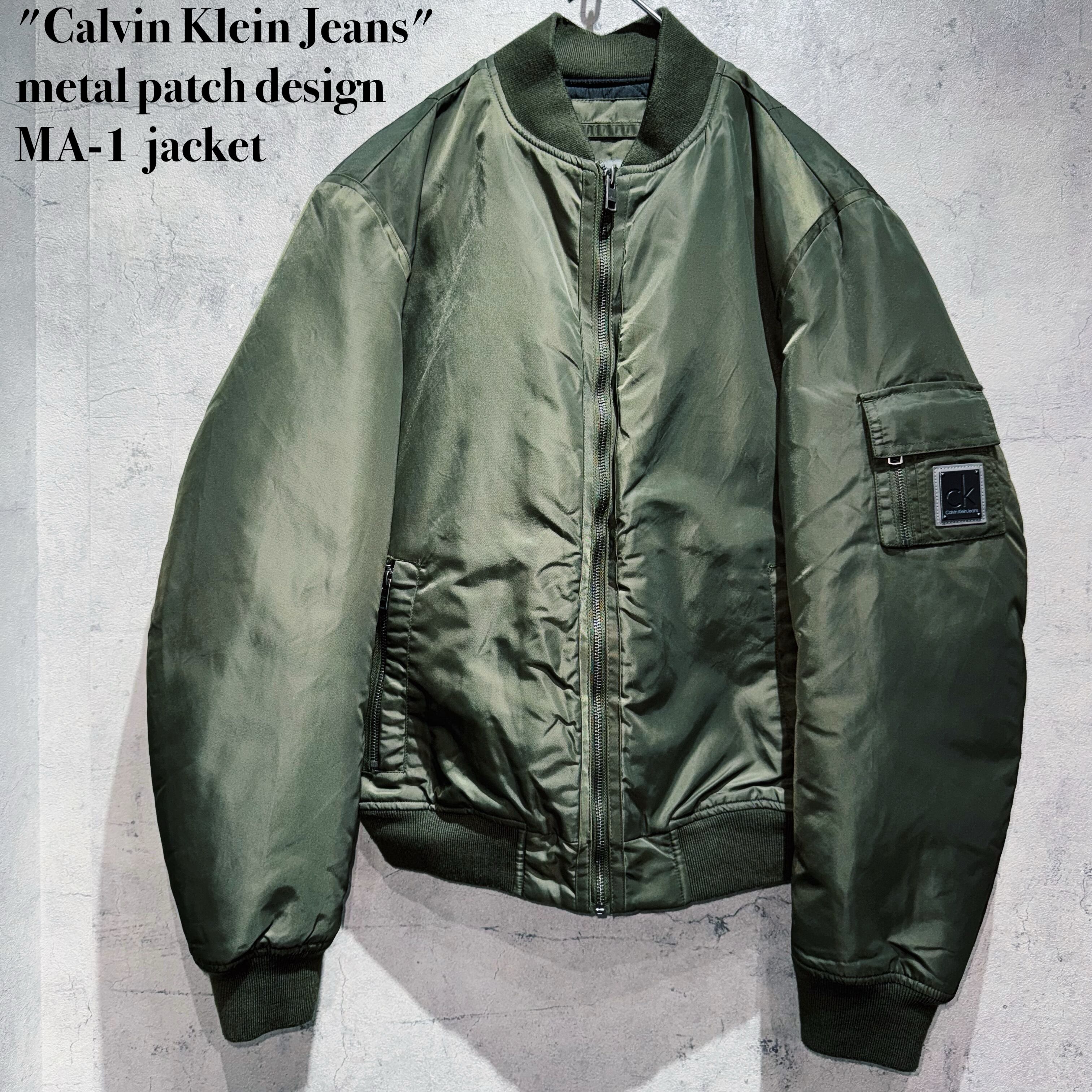 "Calvin Klein Jeans"metal patch design MA-1 jacket