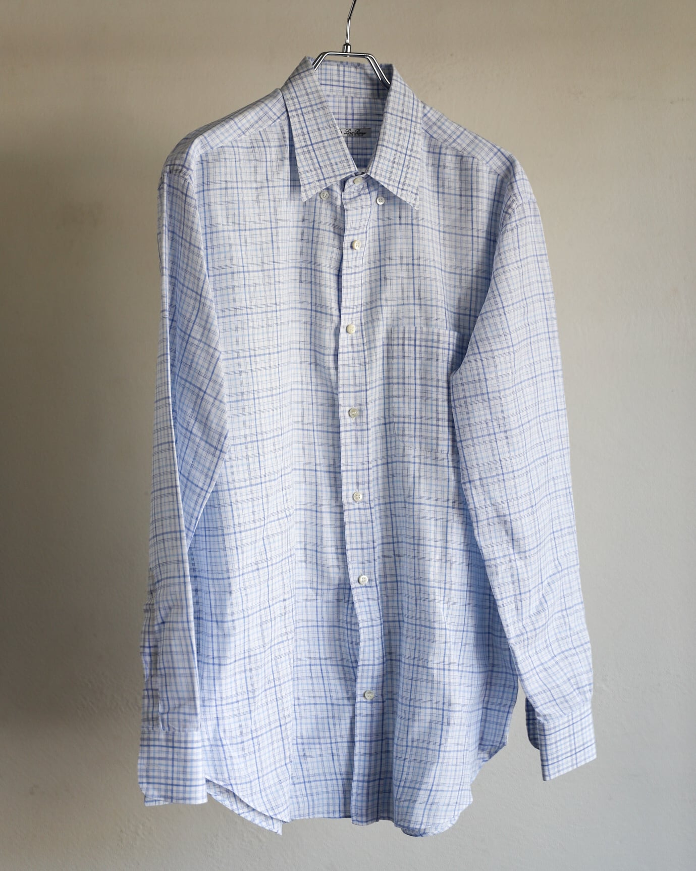 定価15万】Loro Piana special B.D. linen shirt made in Italy Blue