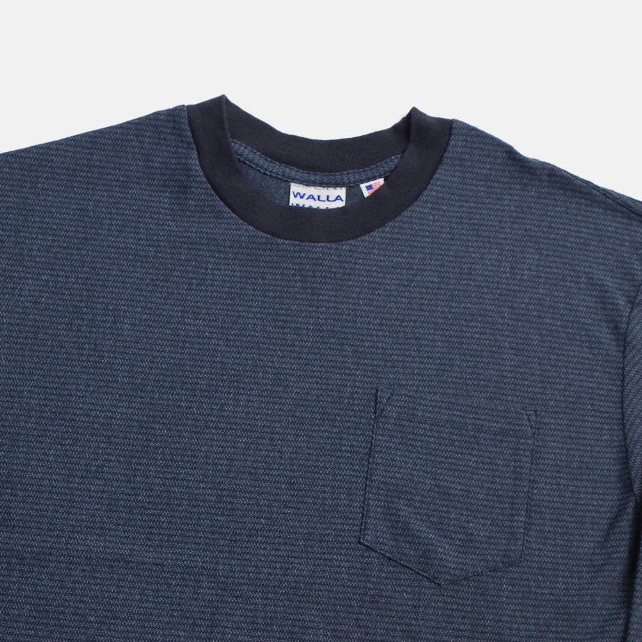 【WALLA WALLA SPORT ワラワラスポーツ】US MADE JACQUARD BORDER L/S POCKET Tee ユーエス メイド ジャカード ボーダーロングスリーブ ポケット ティー