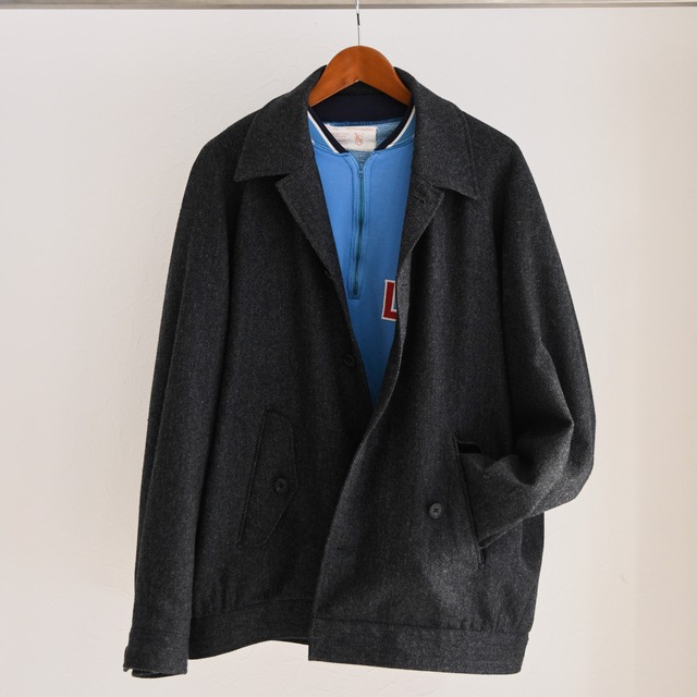 【新品】MINTENS Vintage Fabric Harrington Jacket 70s made in ITALY  "CANONICO" ／ 70年代 イタリア製 カノニコ ヴィンテージ生地を使用したハリントンジャケット フランネル ツイード 日本製 サイズ② 実寸XL