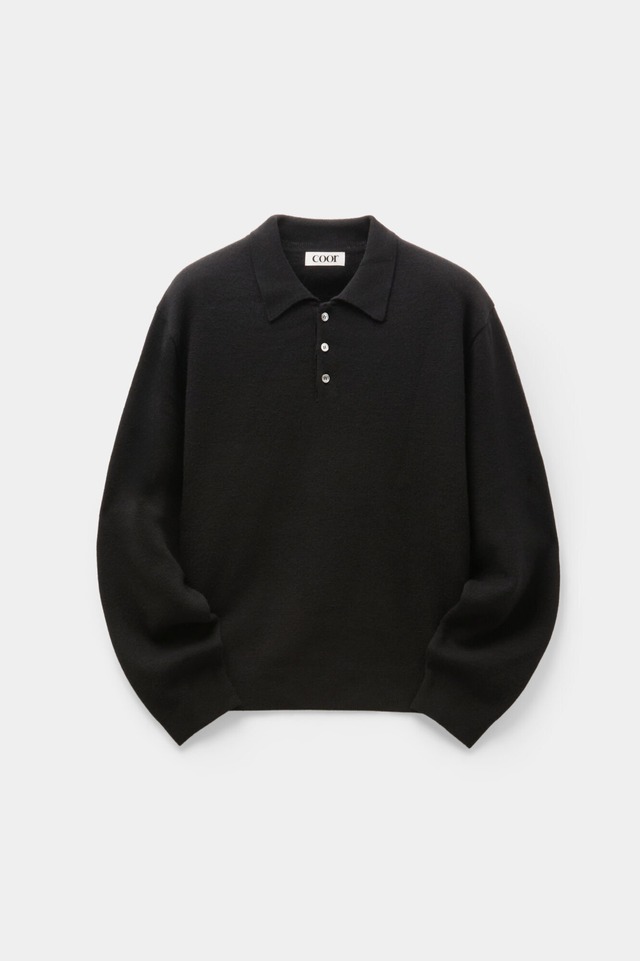 [COOR] Top Feel Wool Polo Knit (Black) 正規品 韓国ブランド 韓国通販 韓国代行 韓国ファッション クール クーア クアー 日本 店舗