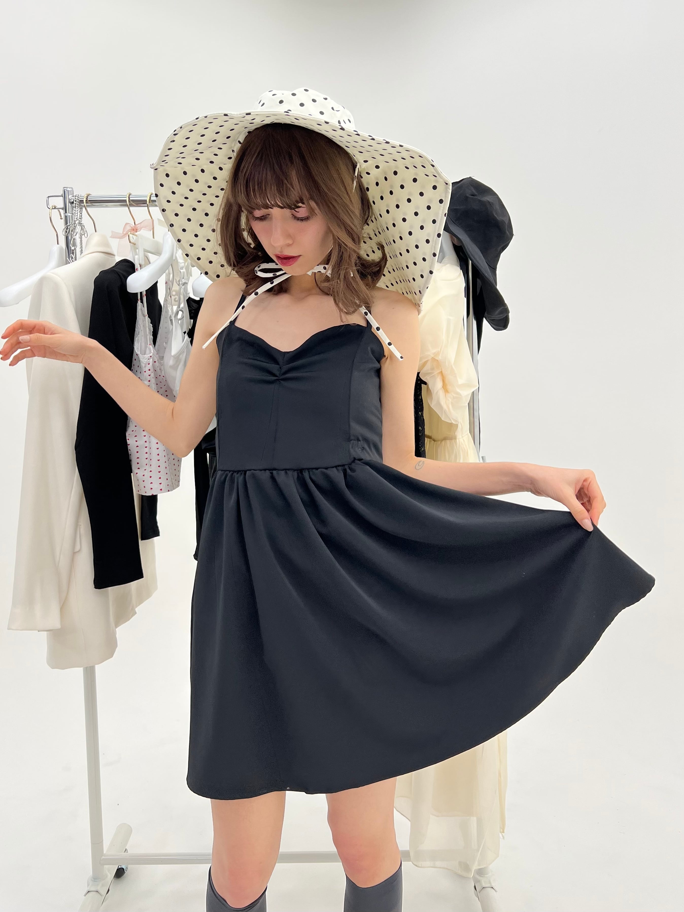 残りわずか】''my'' cami dress（black) | mieya mieya