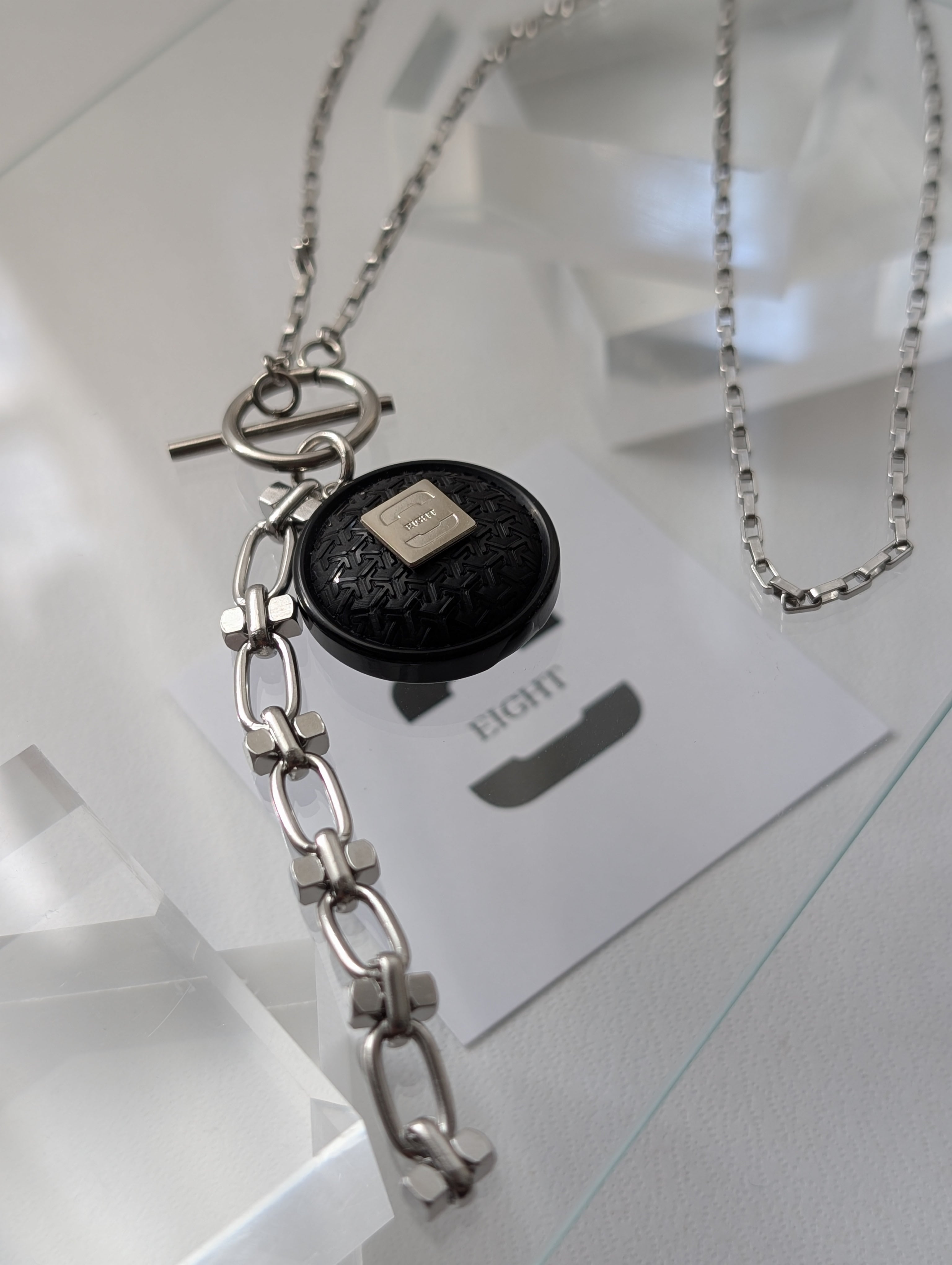 美品 オールドグッチ クレスト ドッグタグ Tバー ボールチェーン