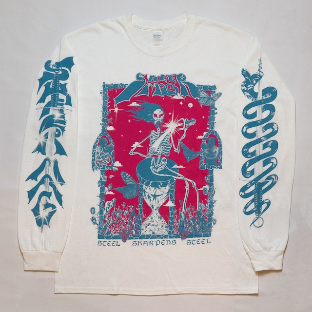 【T-Shirts】"SHEERMAG STELL SKARPENS STELL" Long Sleeve T-Shirts [White] Design by SAM RYSER