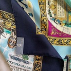 スカーフ　シルクスカーフ カレ　コロンブス Oscar de la Renta　アメリカ大陸発見 12acdg13