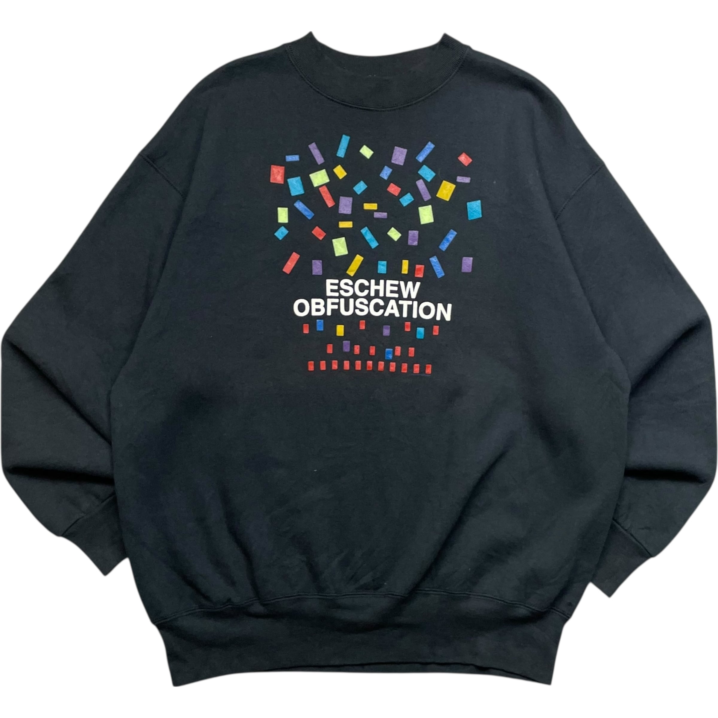 《XL》 FRUIT OF THE ROOM フルーツオブザルーム スウェット プリント ブラック USA製 90年代 vintage no.9444