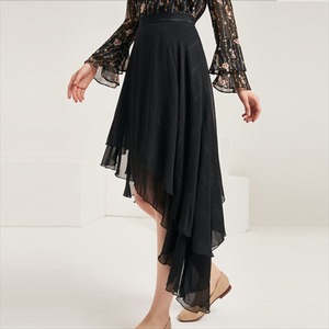 【送料無料】 ロングスカート アシンメトリー丈 アンバランス丈 Aライン フレア 透け感 シースルー ハイウェスト エレガント系 きれいめ こなれ感 夏 無地 レディースファッション 可愛い お出かけ 女子会 デイリーユース お茶会 お呼ばれ パーティ 結婚式