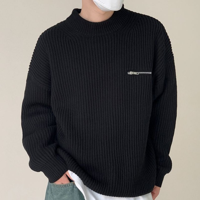 スタンドカラールーズセーター C10643