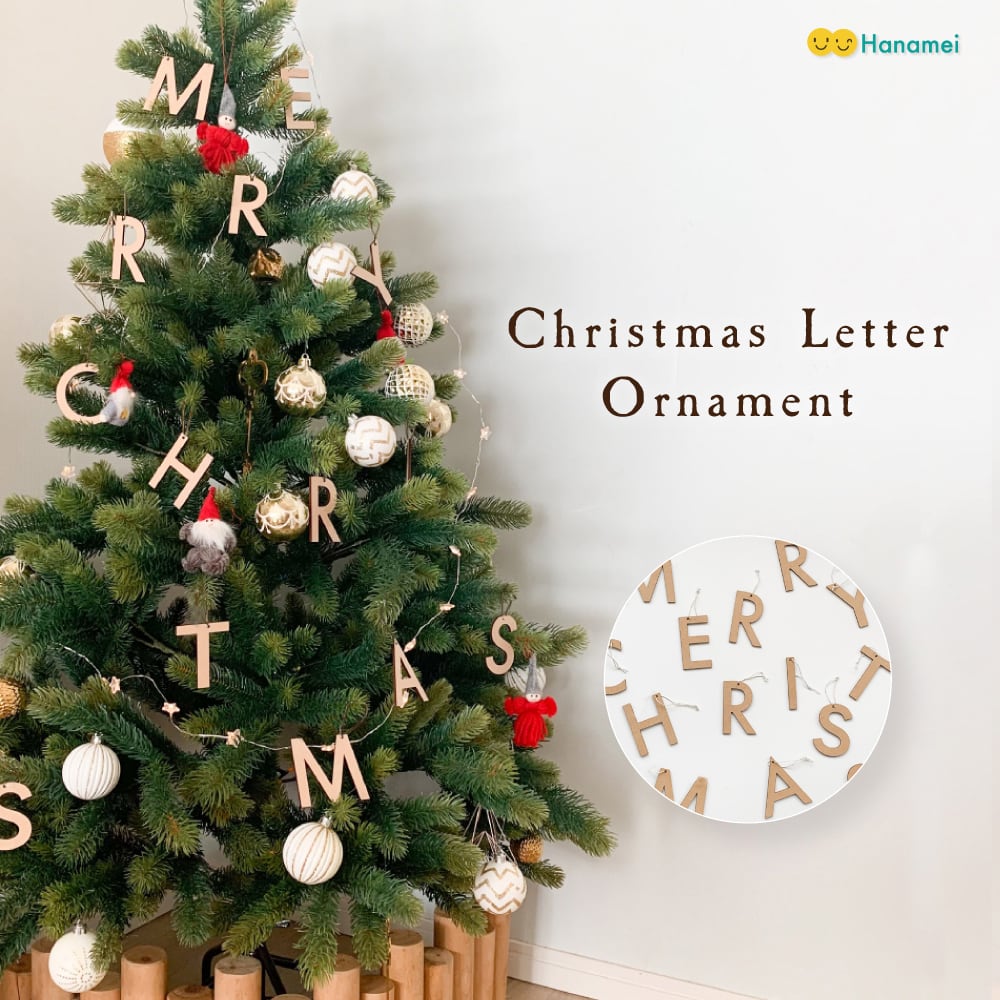 【日本製】クリスマス レター オーナメント MERRY CHRISTMAS アルファベット 北欧 木製オーナメント ナチュラル 飾り ツリー 飾り付け