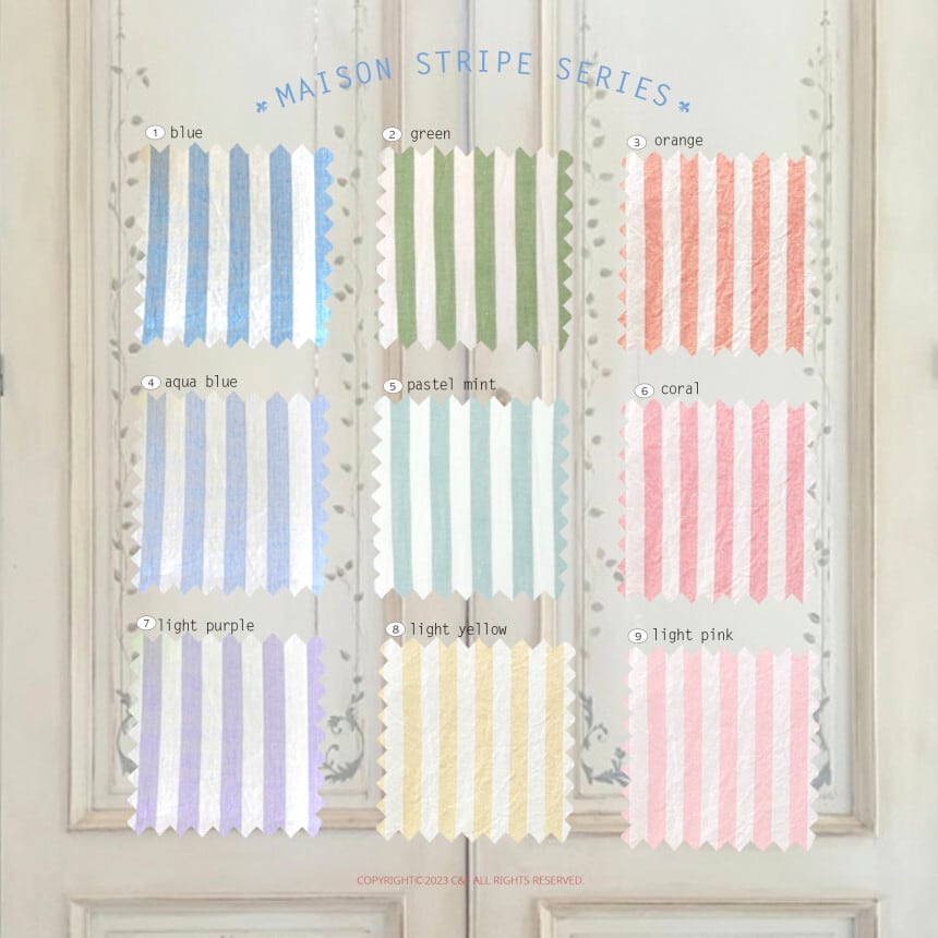 【即納】C&F自主制作 新メゾンストライプ(中太)綿生地