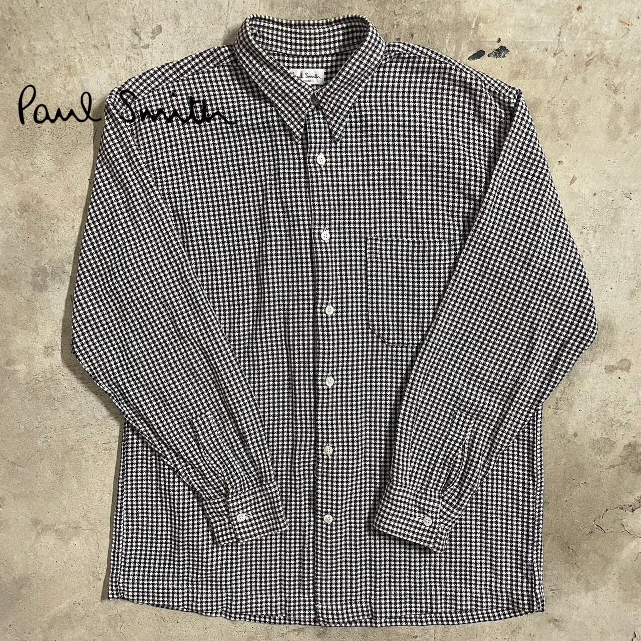 Paul Smith ポールスミス 千鳥格子柄 チェック柄 コットン シャツ-