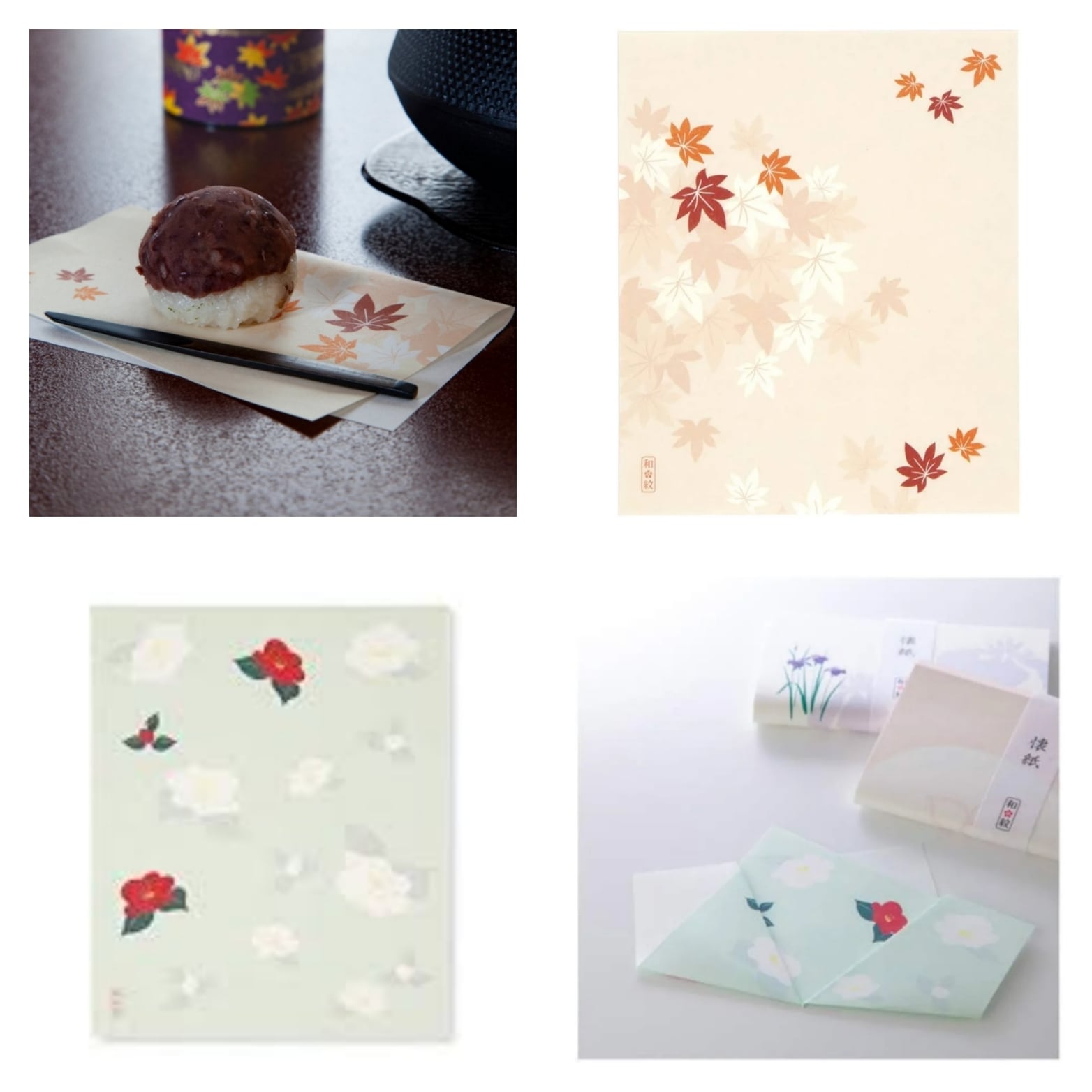 懐紙/越前和紙（30枚入）日本製 紅葉もみじ/ 椿（ツバキ）送料全国一律