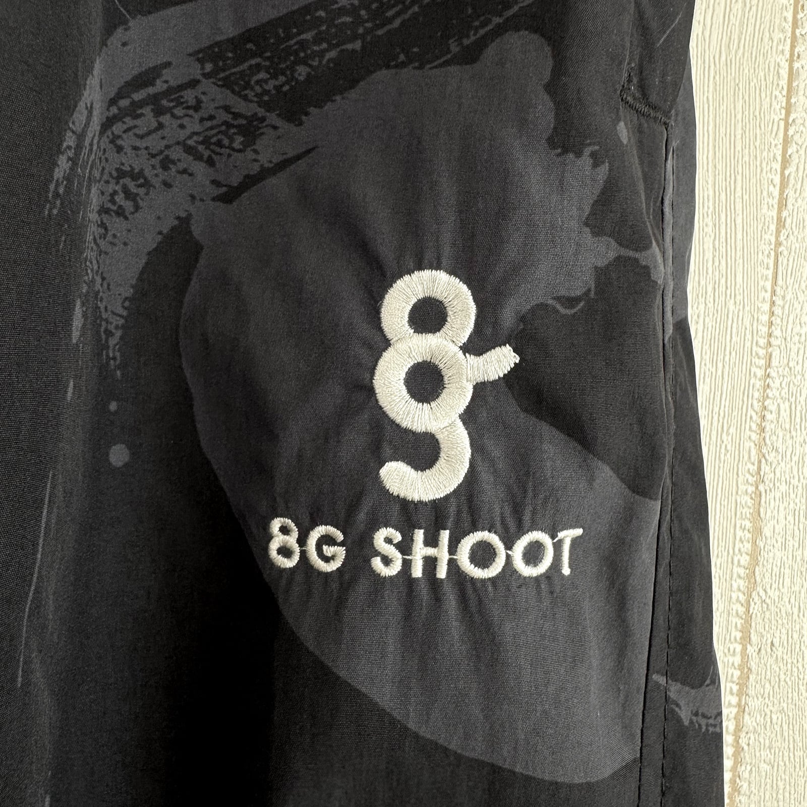 CALLIGRAPHY PATTERN NYLON PANTS -BLACK- | 8G SHOOT WEBSTORE