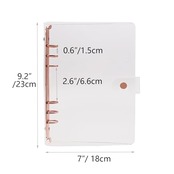 クリア A5 バインダー ローズゴールド 6個のリング ルーズリーフフォルダー 紙の追加可能 ソフトなポリ塩化ビニル ノートシェルプロテクター オーガナイザーアクセサリー (ローズゴールド A5 バインダー)