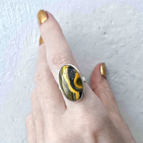 バンブルビー オーバル フリーサイズ リング SV925