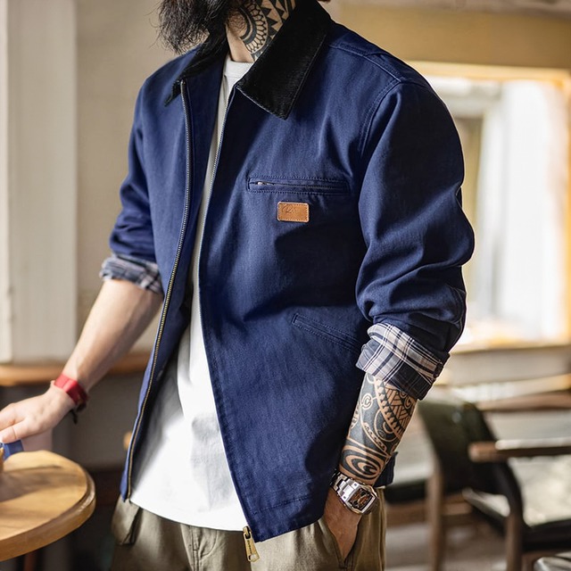 Heavy cotton zip-up work jacket 00481