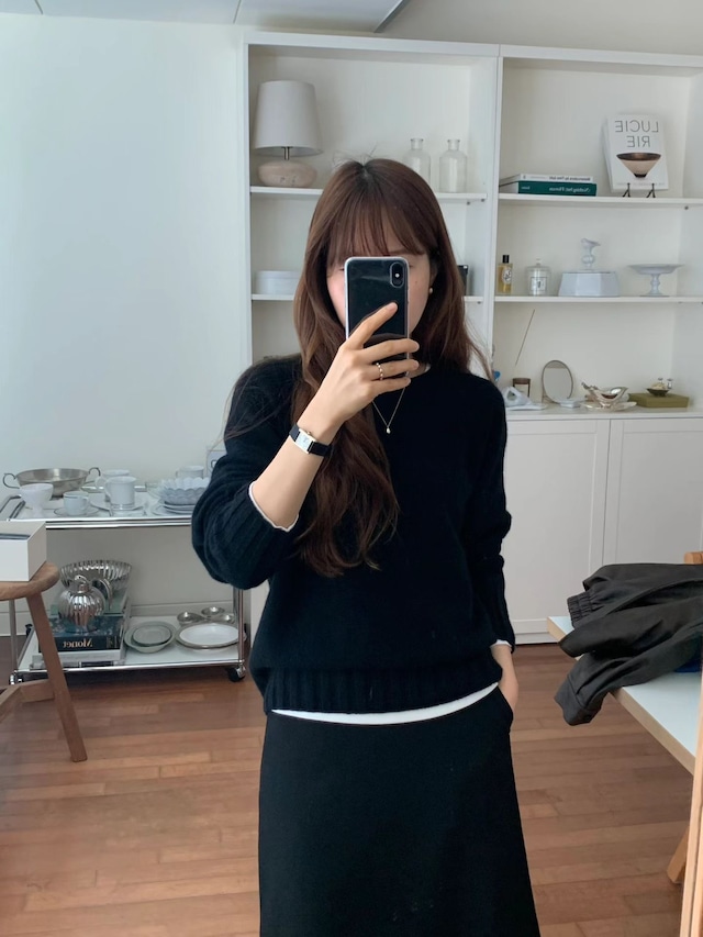 (予約) ounce / Cashemre basic pullover knit 4color