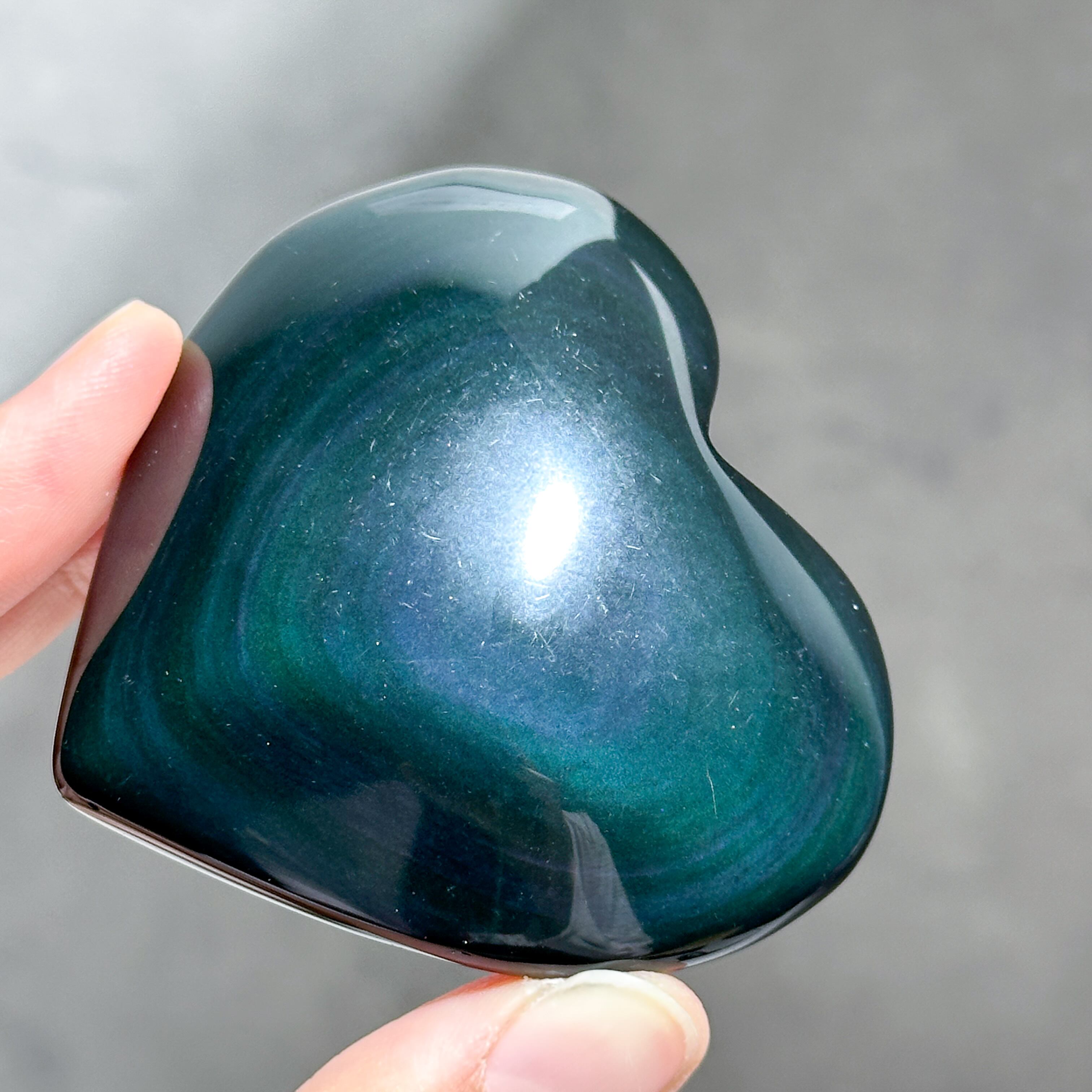 レインボーオブシディアン ハート21◇ Rainbow obsidian