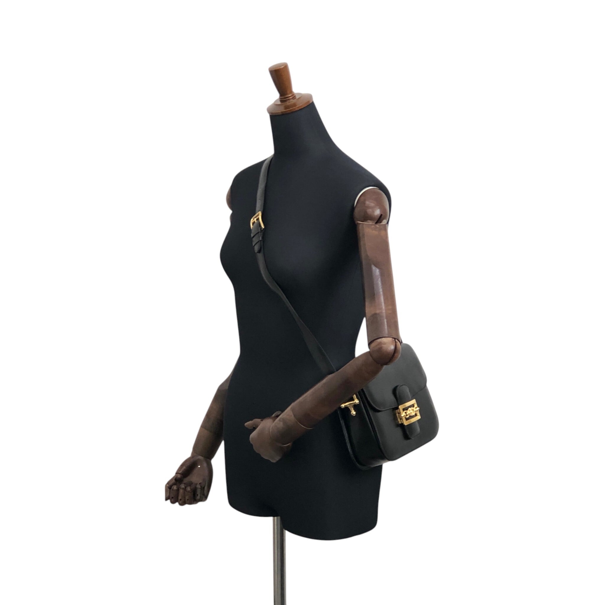 CELINE セリーヌ ショルダーバッグ ブラック ホースビット レザー