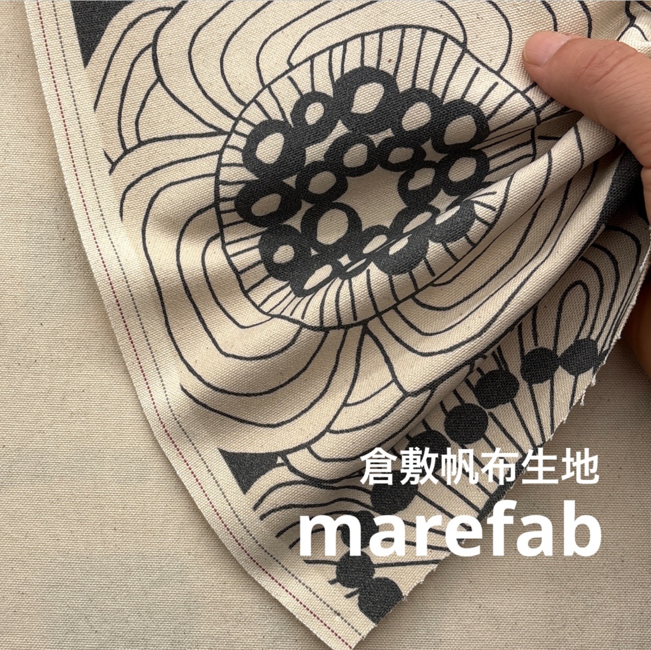 TB762◆80cm◆M◆倉敷帆布生地◆10号◆マレファブ◆柄物