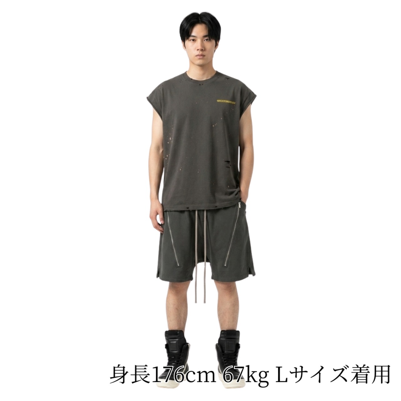【限定入荷】ヴィンテージダメージ カットオフノースリーブ(QM26035)