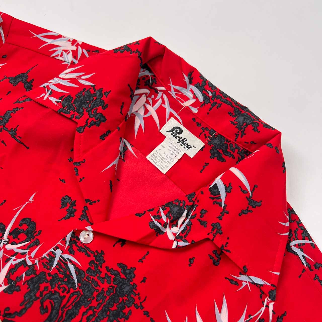 USA製 Pacifica HAWAII パシフィカ ハワイ 半袖 アロハシャツ サイズ M /アメリカ製/レッド/ビンテージ