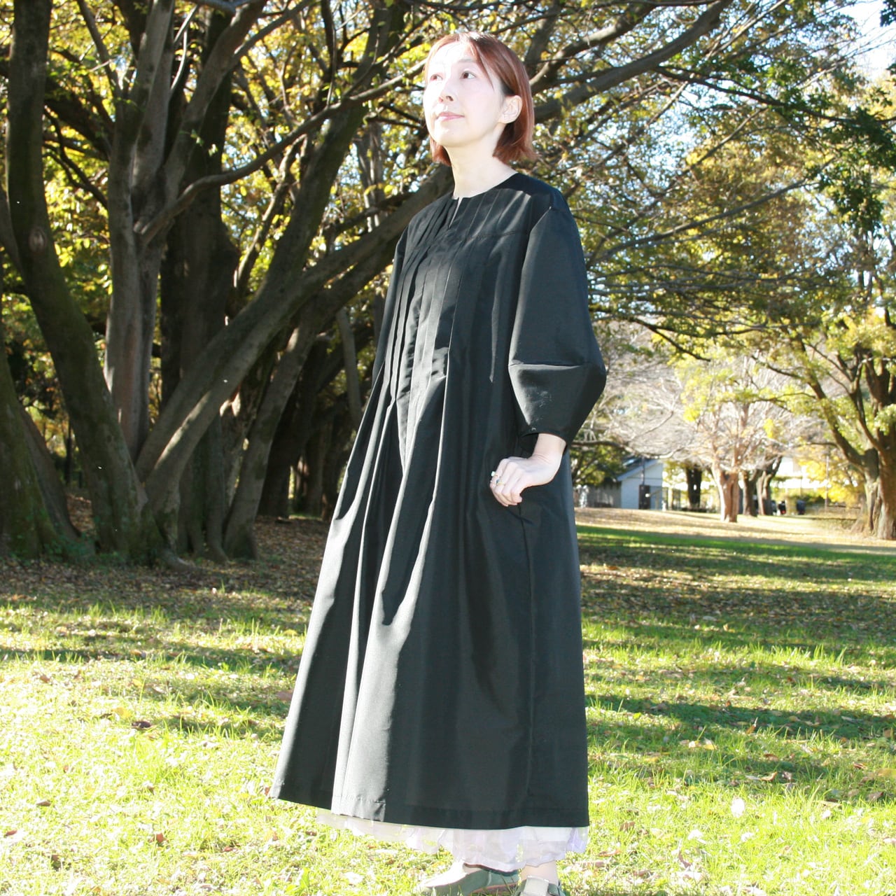 OP-113 VINTAGE STOCK シルクナイロン・タフタ ケープ付き ワンピース