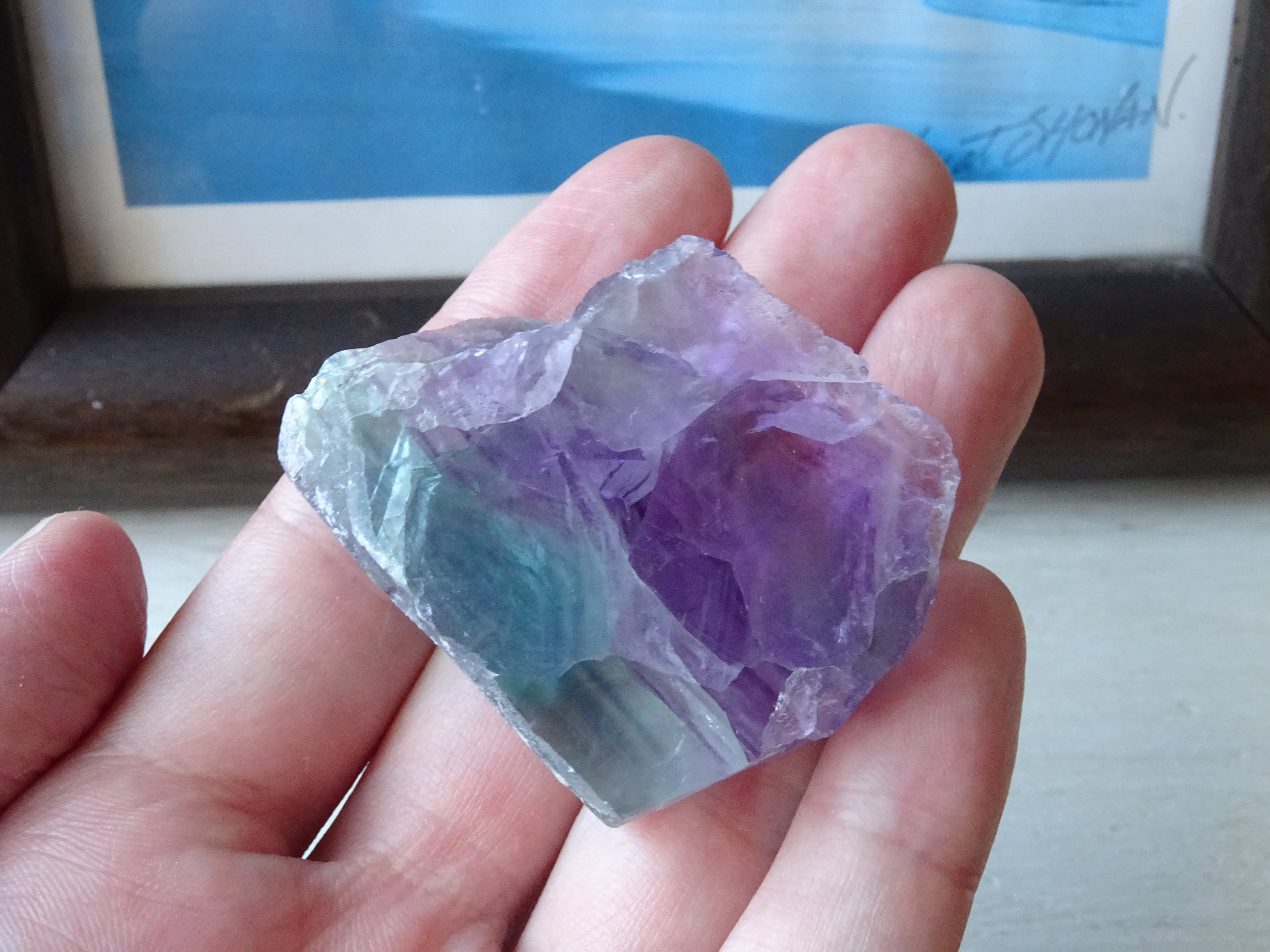 バイカラー フローライト 原石 グリーン ラベンダー ゾーニング 鉱物