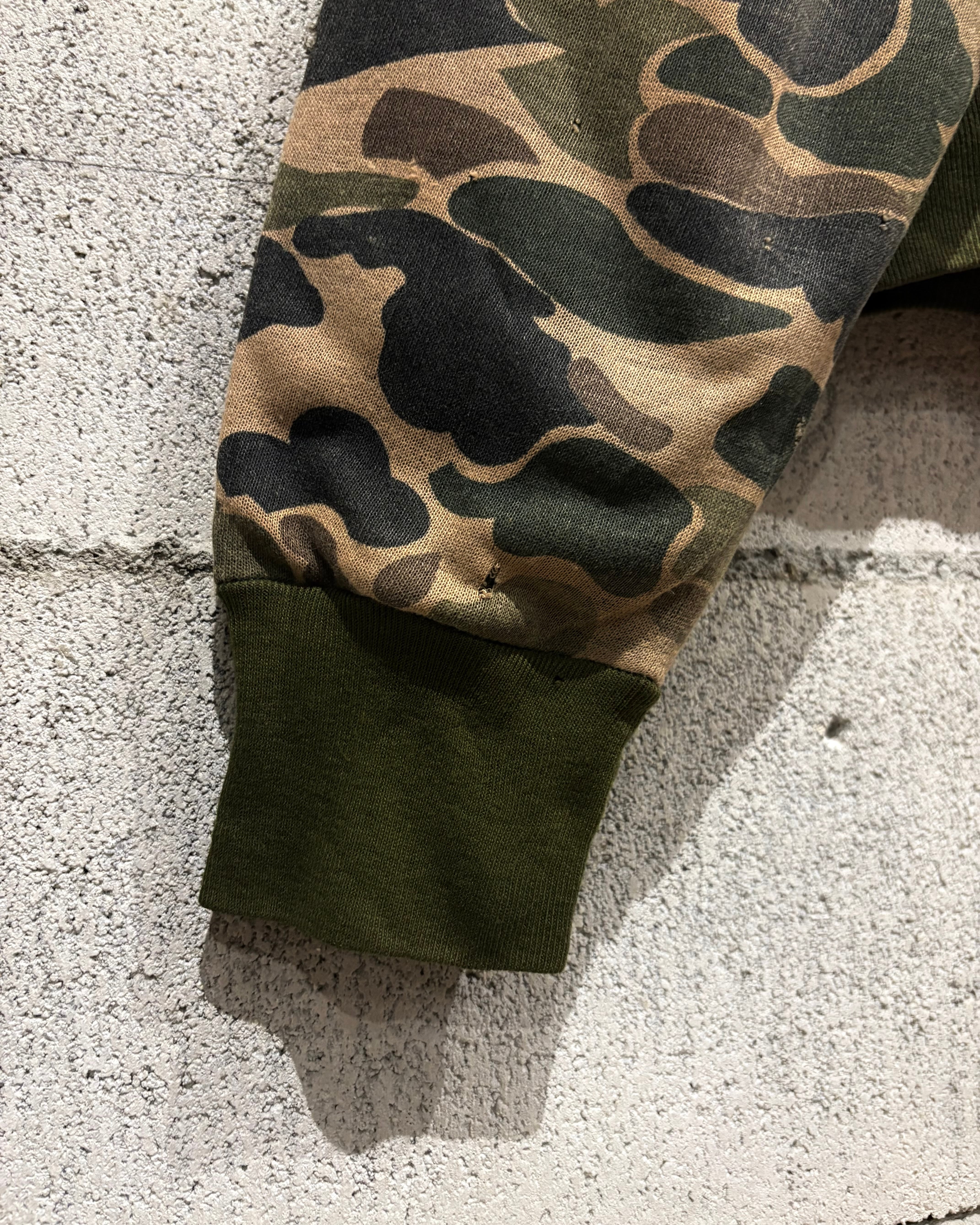 Caka otto】 Duck Hunter Camouflage Pattern Loose Zip Up Hoodie