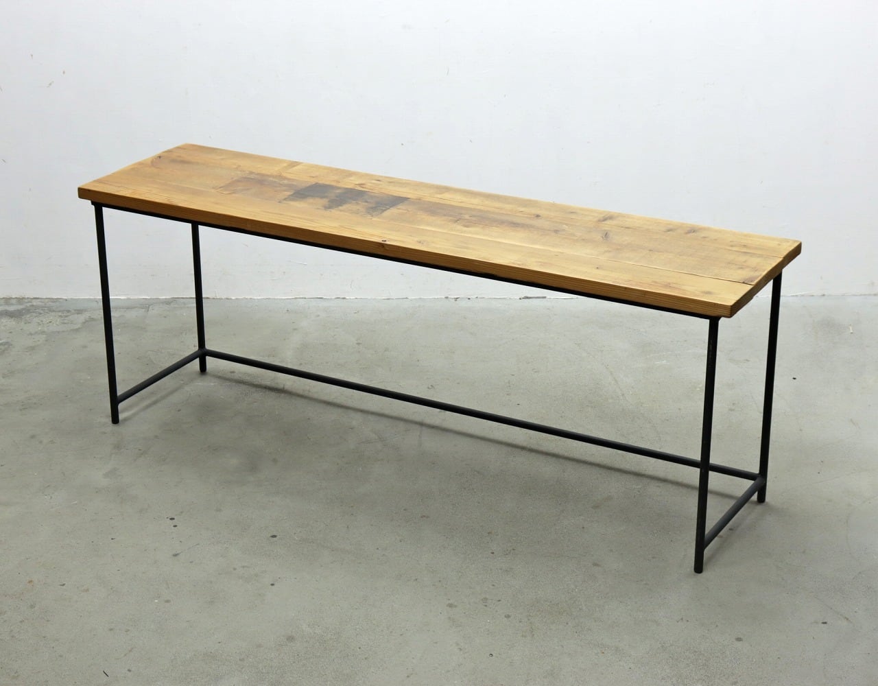 無垢材 コンソール デスク テーブル 長机 カウンター 展示台 アイアン レトロ PIK30191