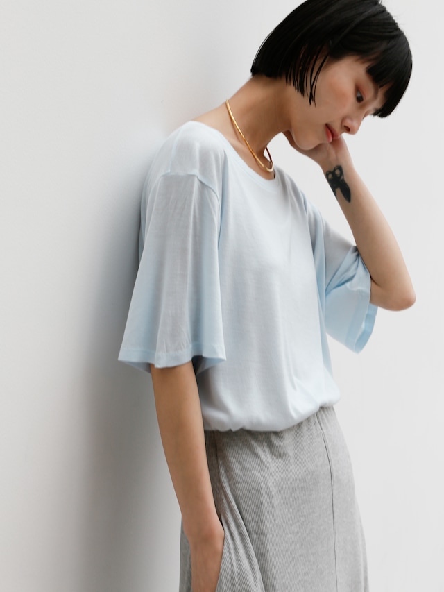 oversize sheer tee（baby blue）