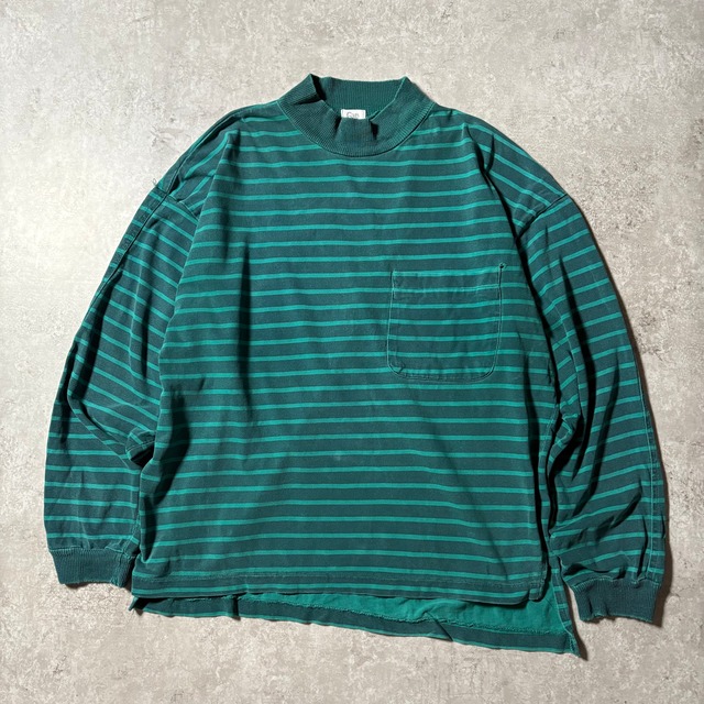 1990s "GAP" Mock Neck Striped L/S T-Shirt