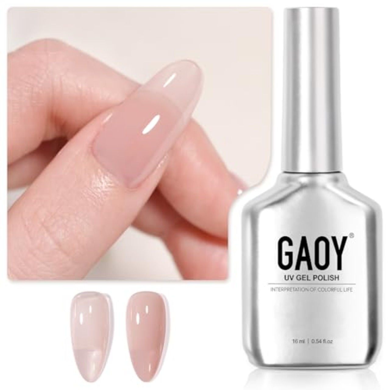 GAOY ジェルネイル カラージェル シアーカラー ヌードピンク 透け感 単色 16ml UV・LED対応 ポリッシュタイプ セルフネイル（2917 夢乙女）