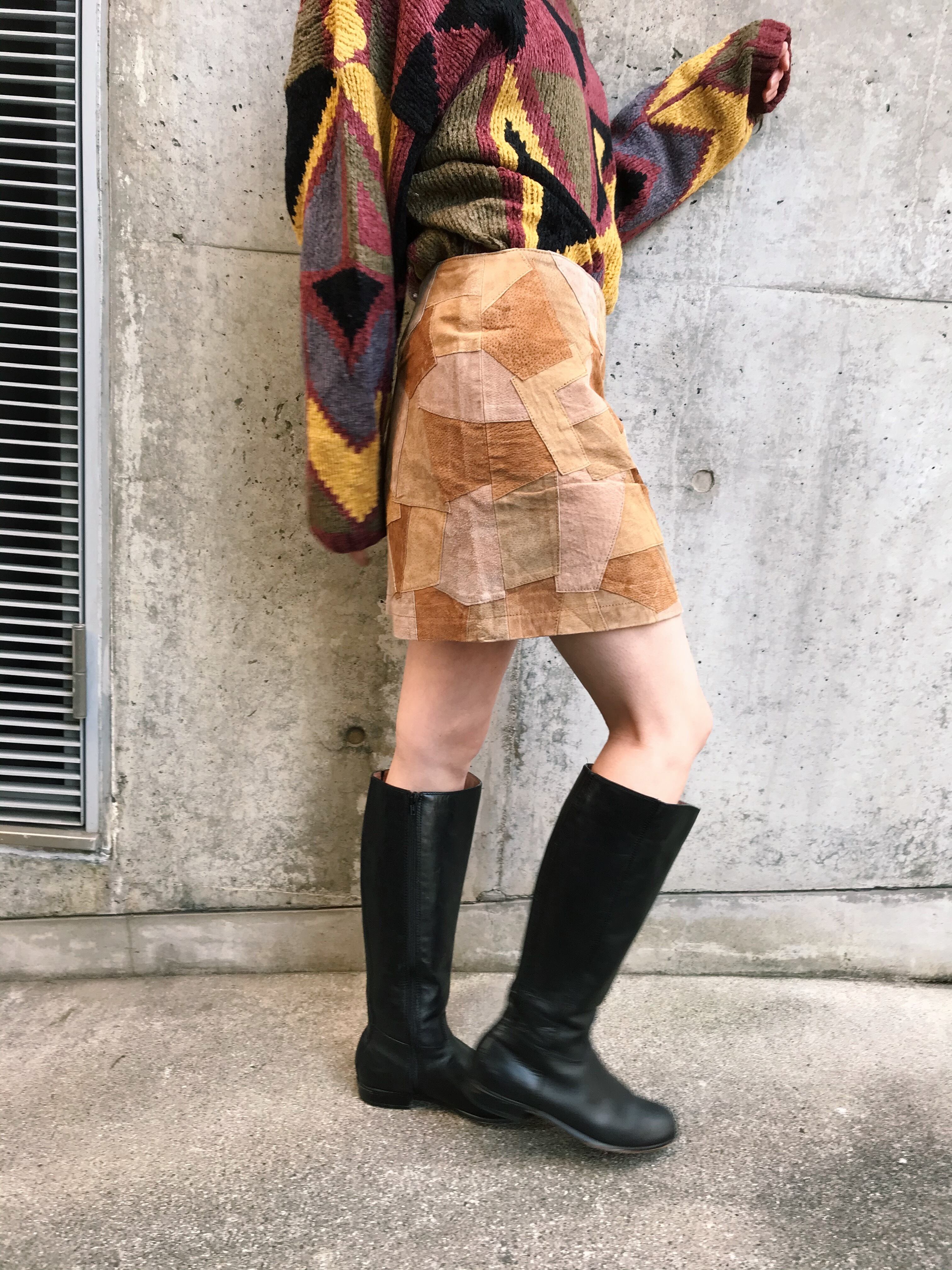 休日限定 70年代 スエードスカート vintage Hijouni スカート Yoi