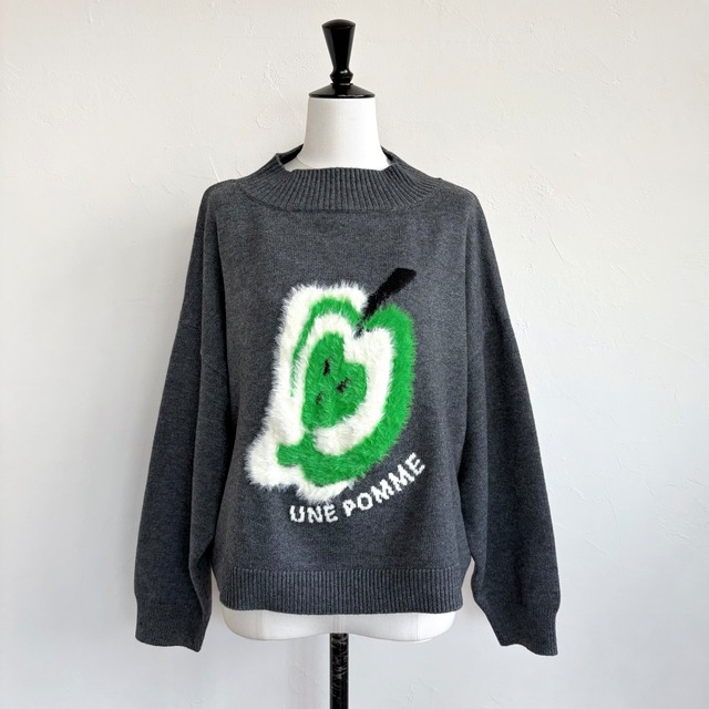 〈SELECT〉ファーアップルモックネックニットプルオーバー 652-25509