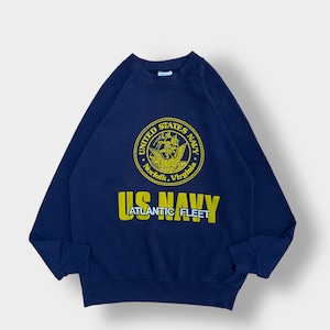 SANTEE SWEATS 90s USA製 スウェット トレーナー US NAVY ロゴプリント プルオーバー ラグラン ヴィンテージ  ビンテージ オールド US古着