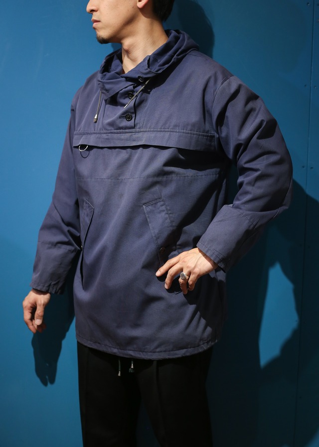 Navy over size anorak parka