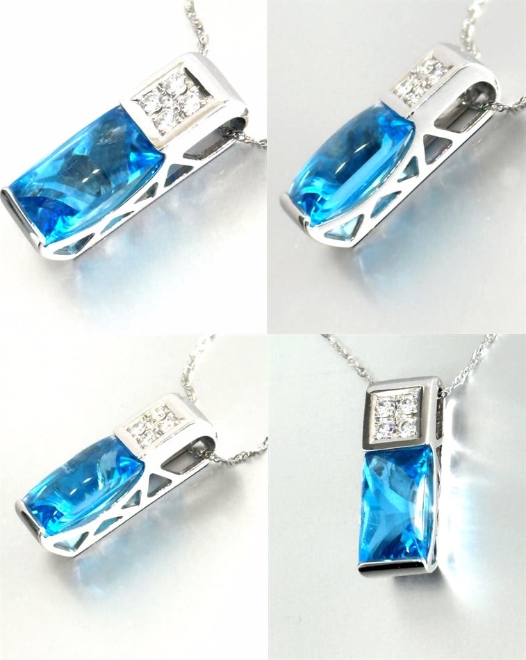 TASAKI タサキ 田崎 ブルートパーズ ダイヤモンド ネックレス 0.11ct