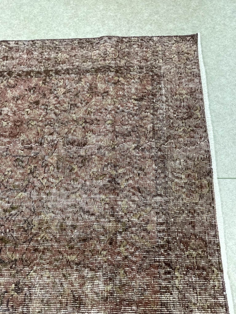 290×130㎝◇トルコヴィンテージラグ◇ネイビーブラウン幾何学模様6927 富