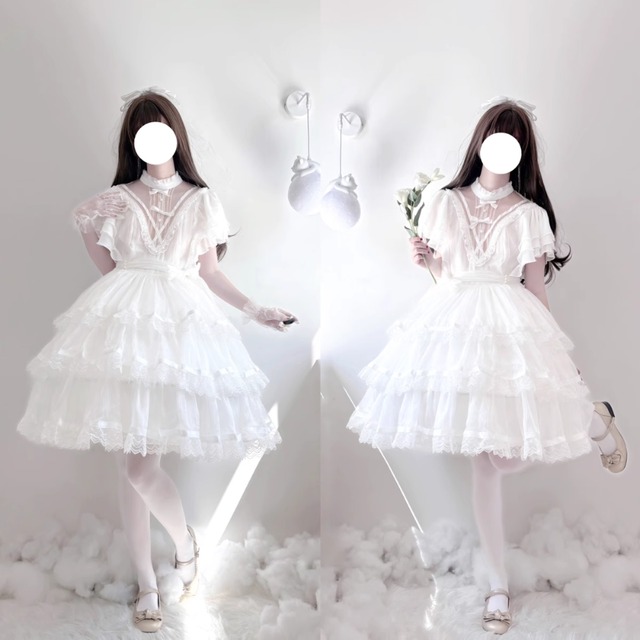 ゴスロリ通販 With U ファッション ゆめかわ ワンピース 上品 ホワイト