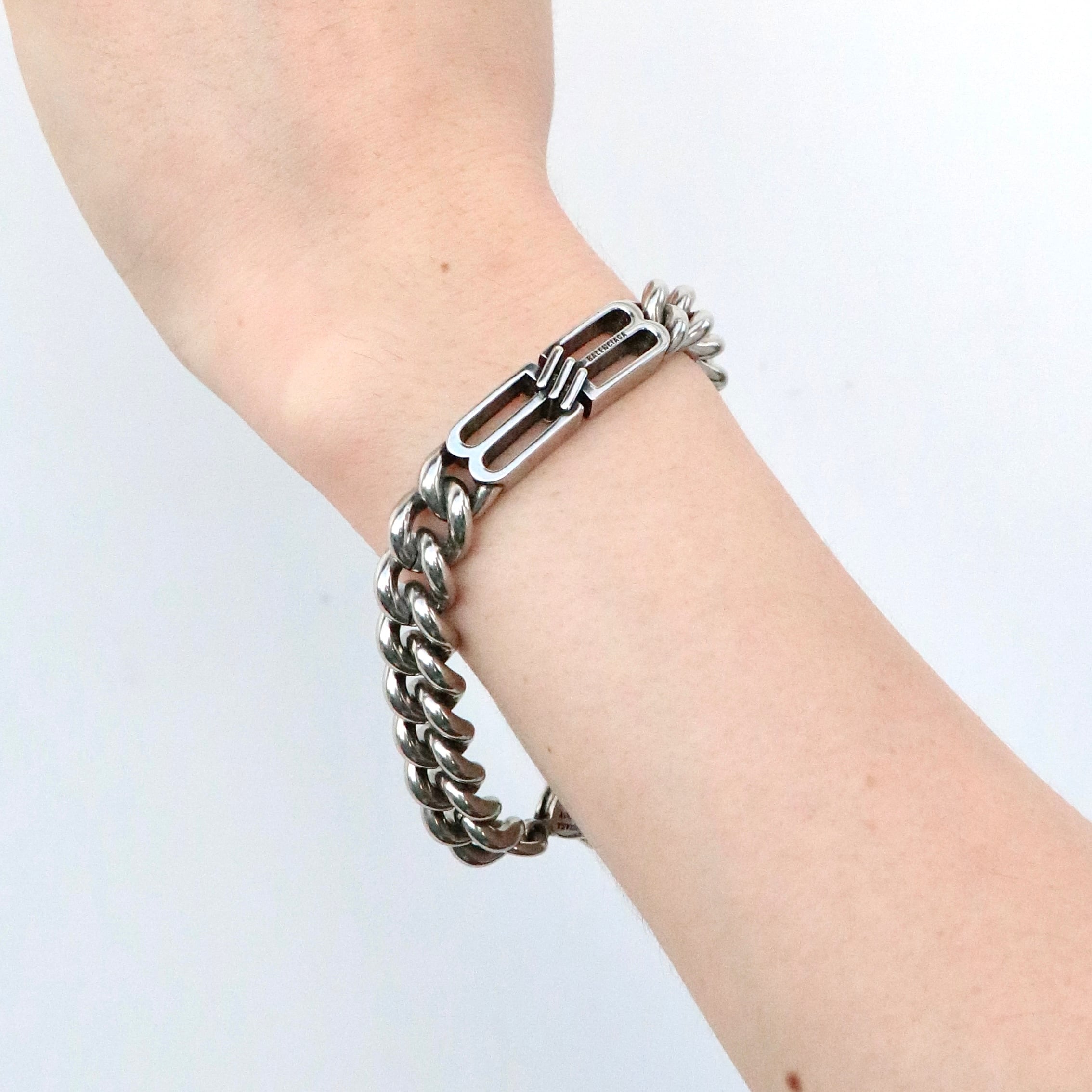 BALENCIAGA BBロゴ チェーン ブレスレット シルバー バレンシアガ  