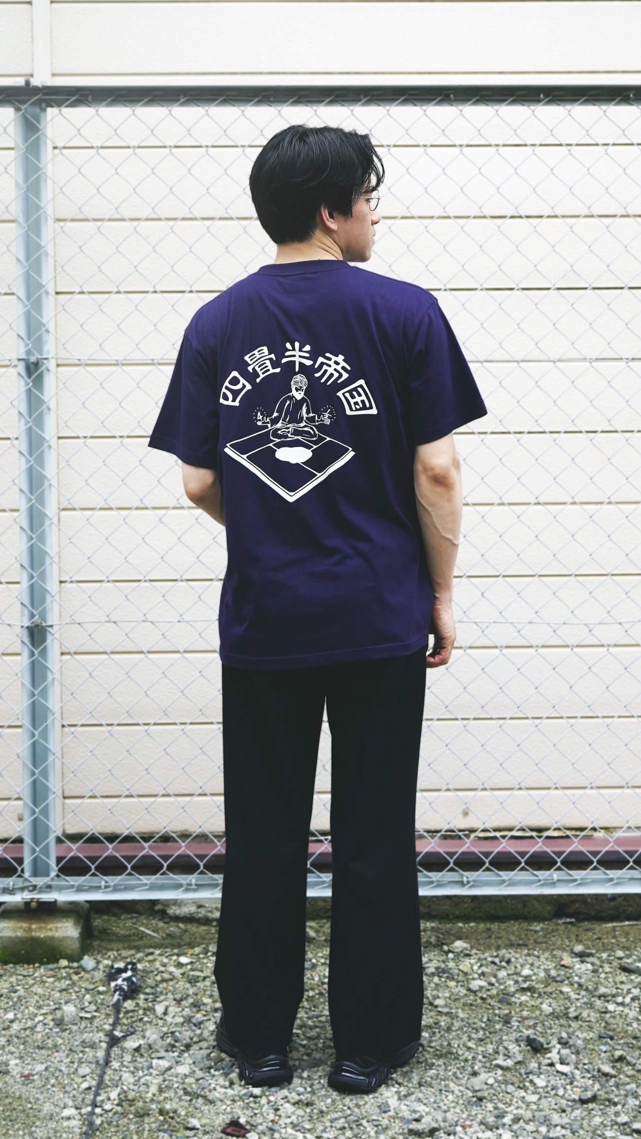 四畳半帝国半袖 Navy / White