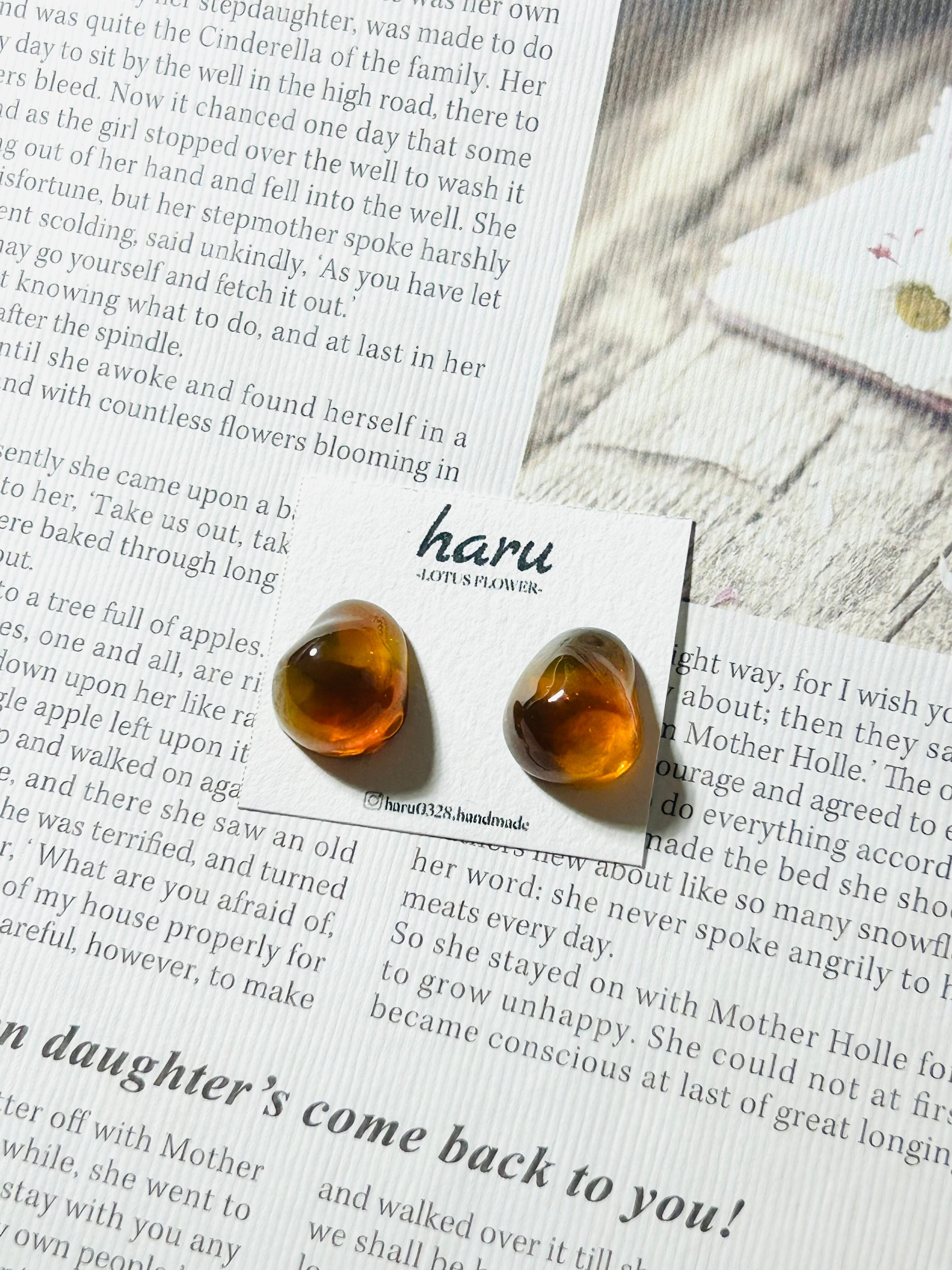 べっ甲風 レジン ピアスorイヤリング