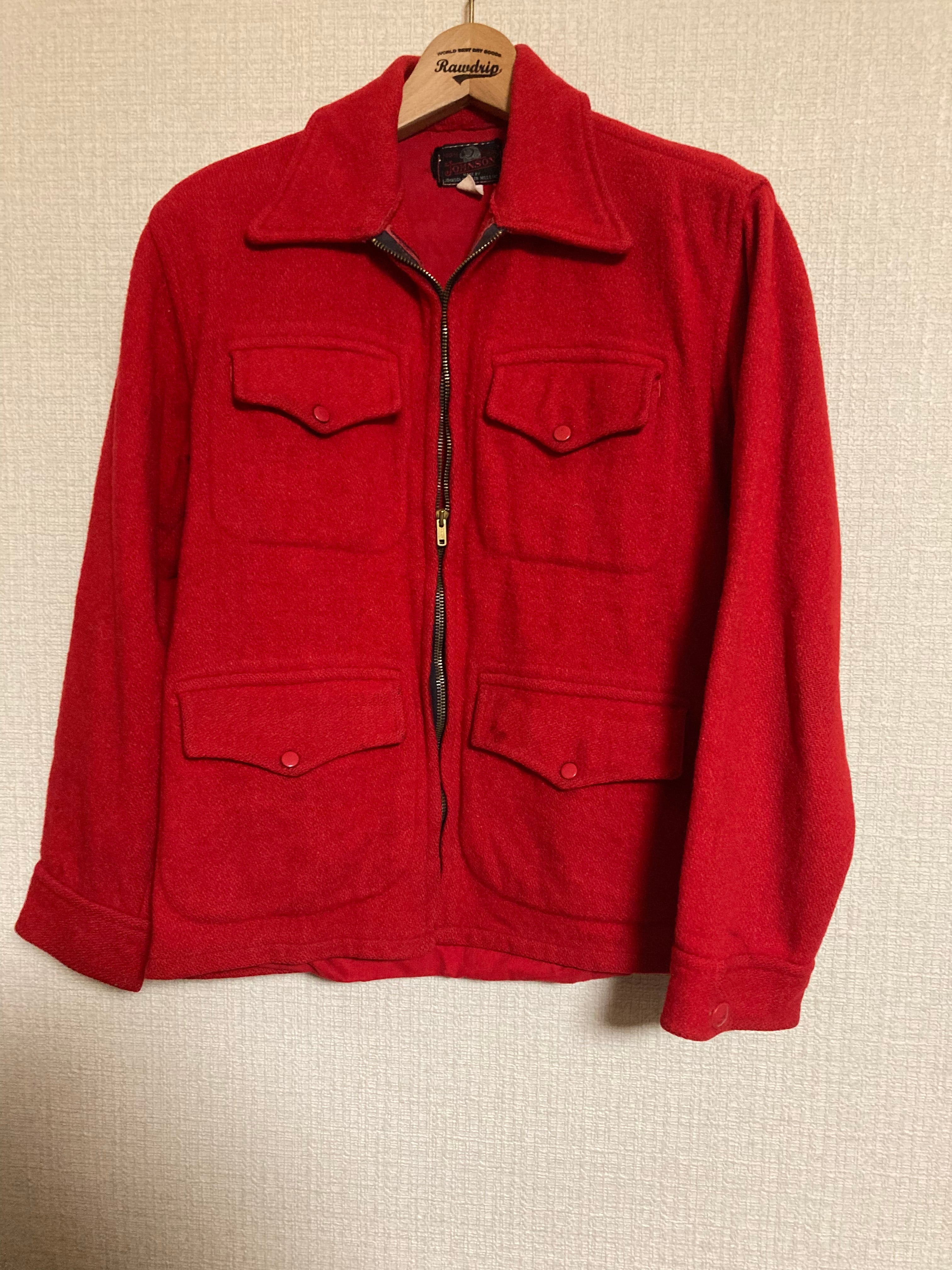 60'sビンテージ古着！アメリカ製 Johnson WOOLEN MILLS， USA製JOHNSON WOOLEN MILLSヴィンテージウールパンツ赤レッド 60\\\u0027s