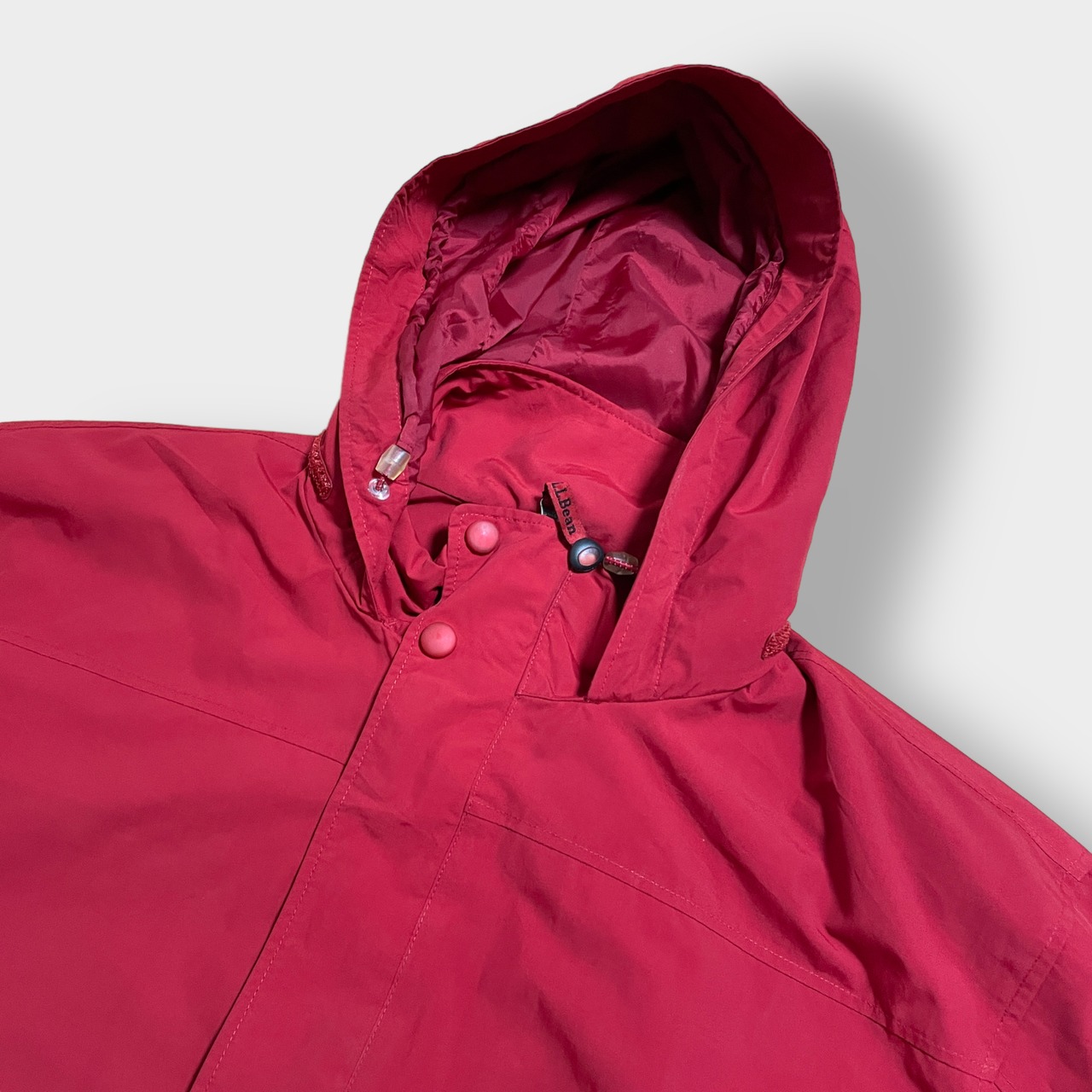 L.L.Bean マウンテンパーカー ナイロンジャケット アウター ジャケット 刺繍ロゴ レッド L アウトドア エルエルビーン US古着