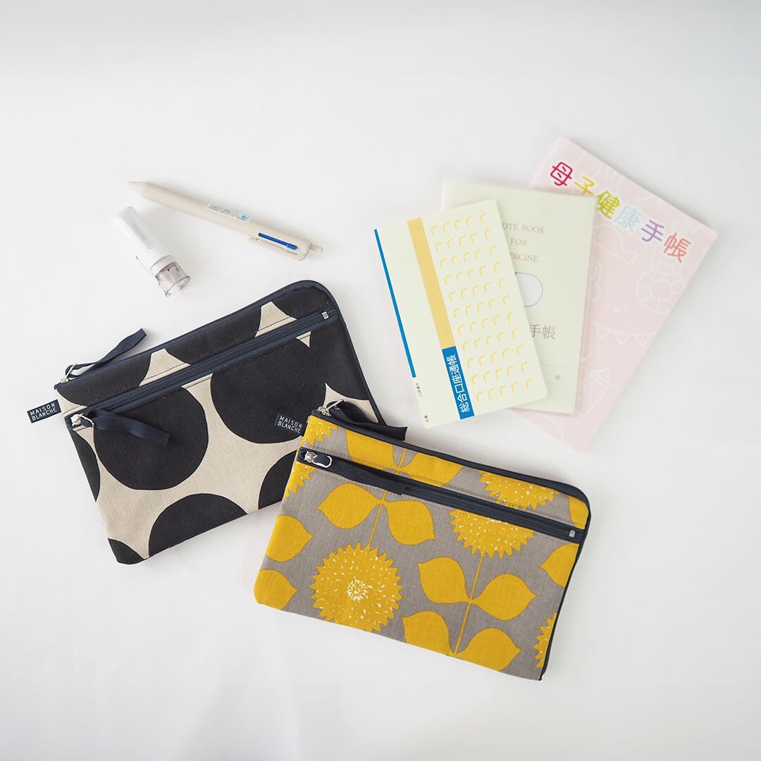 60020040 L字ファスナーポーチ マチなし （日本製/ポーチ/花柄