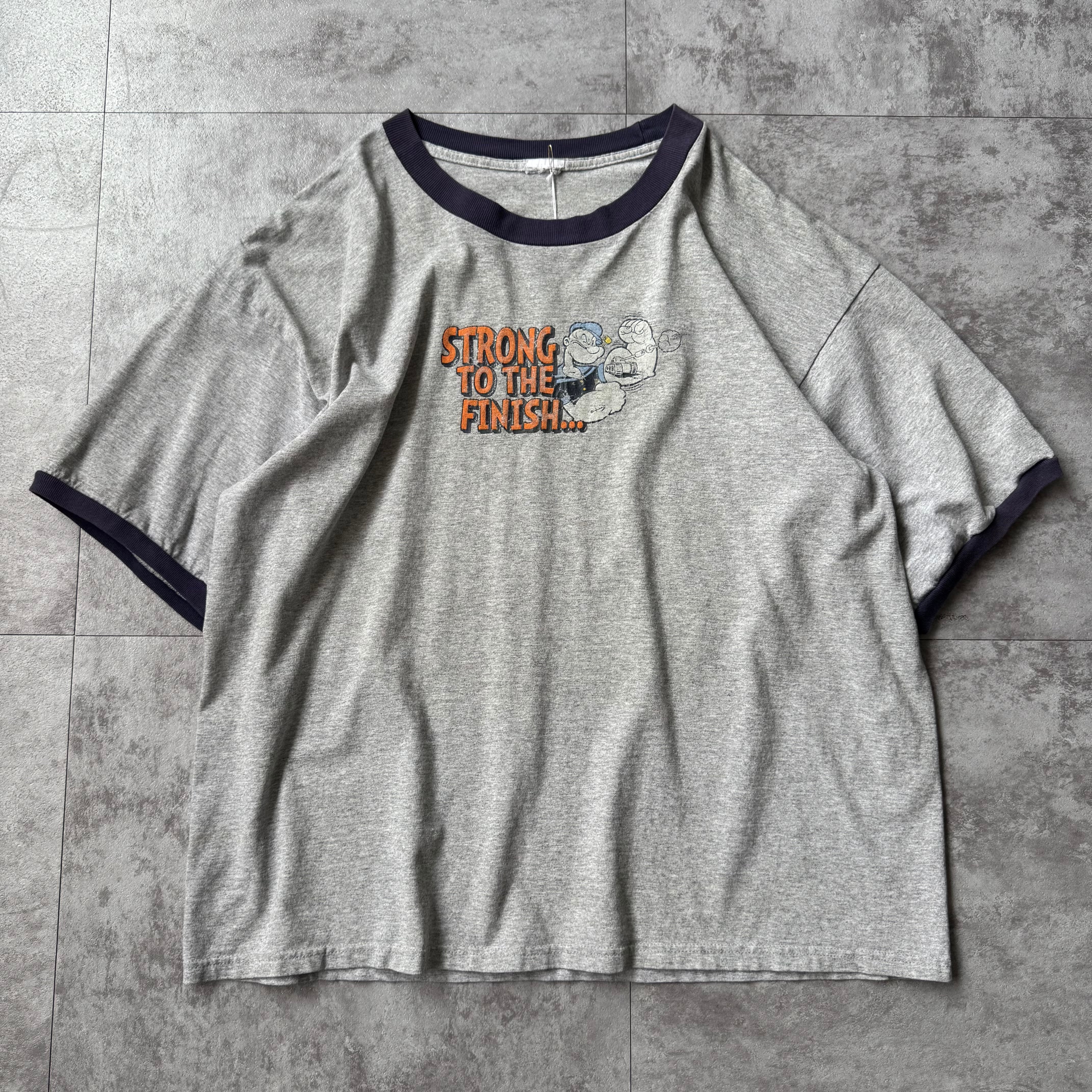70s USA製 POPEYE ポパイ vintage リンガーTシャツ L 00's 