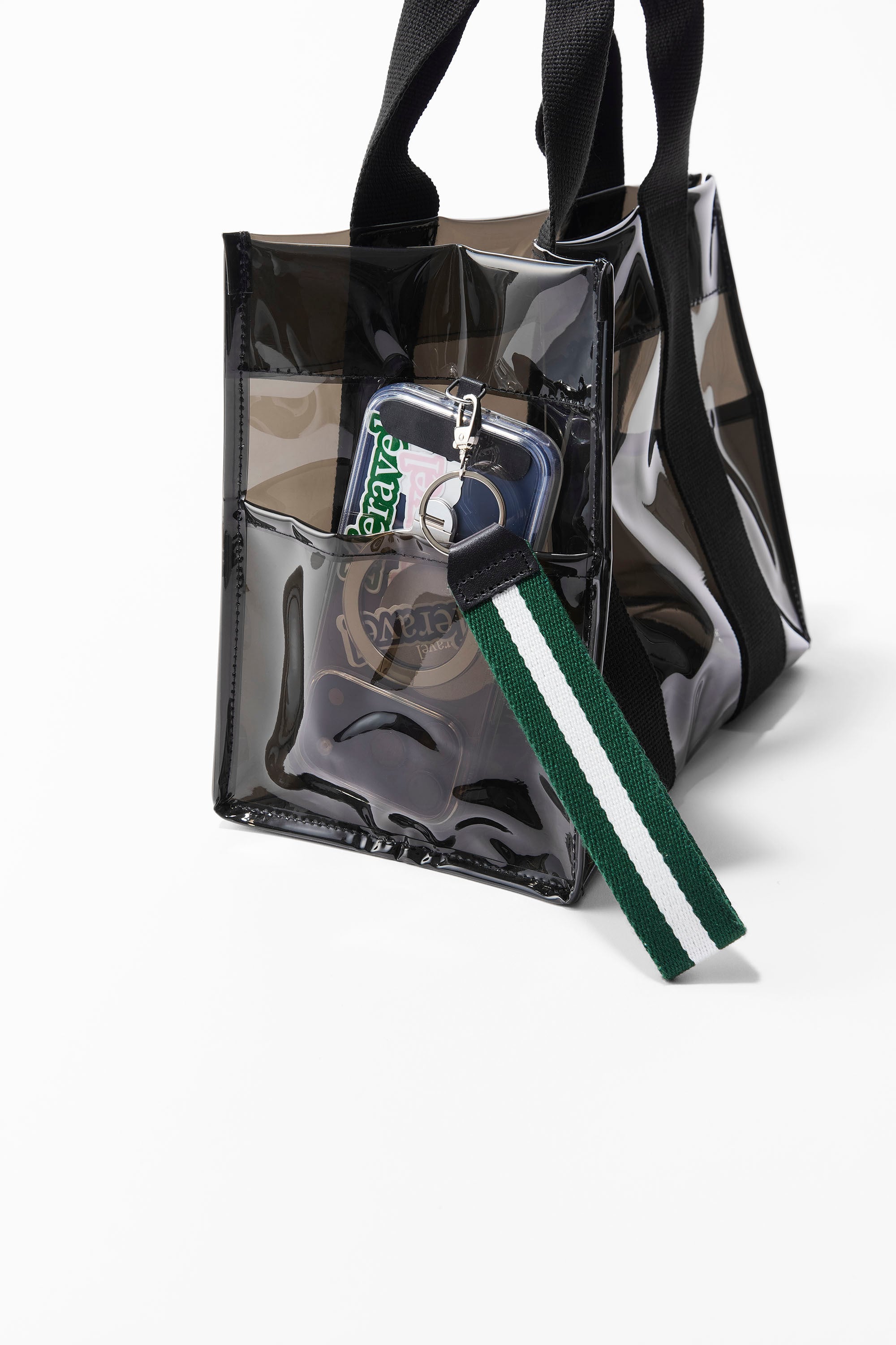 Clear multi-use Bag (Black）M | meravel