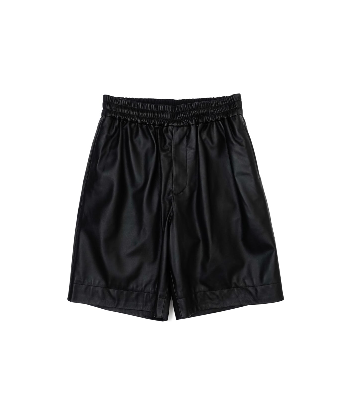 UNIVERSAL PRODUCTS. / 261-60513 LEATHER EASY SHORTS (BLACK